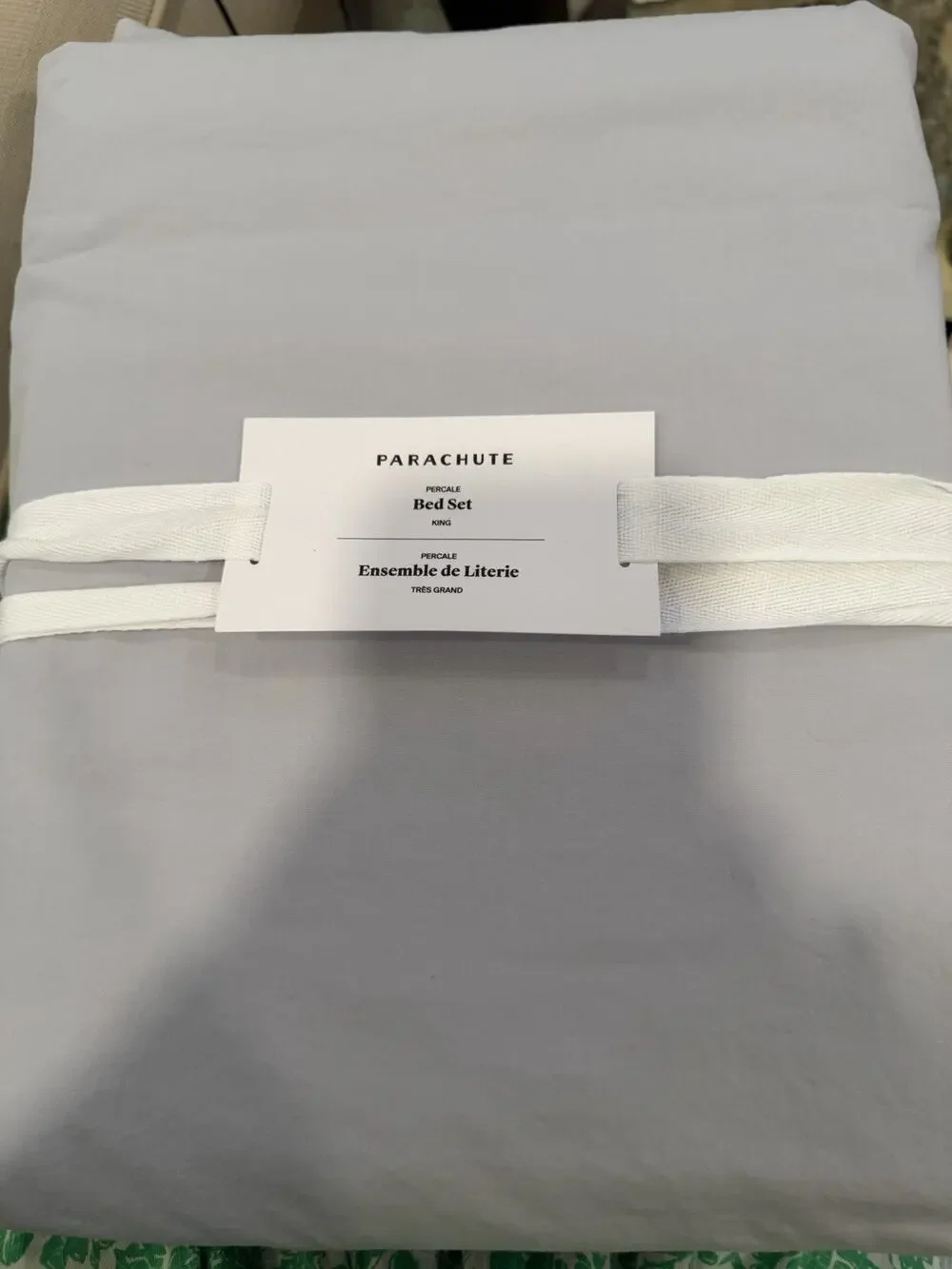 PARACHUTE Percale 4 Piece Sheet Set Light Grey Cotton- King Sz NWT $300
